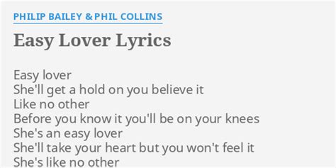 easy lover lyrics|Philip Bailey .